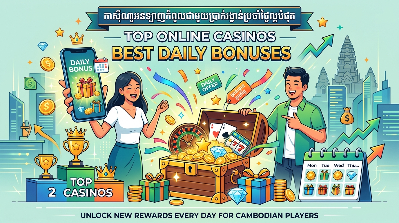 កាស៊ីណូអនឡាញកំពូលដែលមានប្រាក់រង្វាន់ប្រចាំថ្ងៃល្អបំផុត